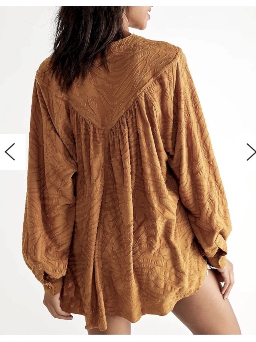 Free People Can't Stop Dreaming Tunic Top in Mustard Yellow Gold Oversized